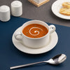 Ariane Orba 10 1/7 Oz  Round Embossed Porcelain Soup Bowl with Handles ( Case Of 8 )