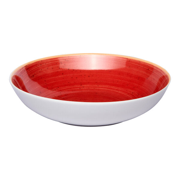 Ariane Twister Red 8 1/4" Round Two-Tone Round Porcelain Deep Coupe Plate ( Case Of 6 )