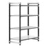 Cambro Camshelving Elements 4-Shelf Vented/Solid Starter Shelving Unit – Speckled Gray