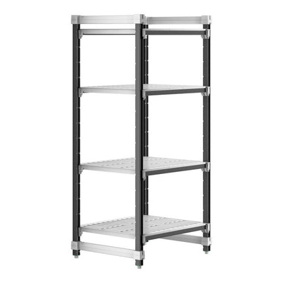 Cambro Camshelving Elements 4-Shelf Vented Starter Shelving Unit – Speckled Gray