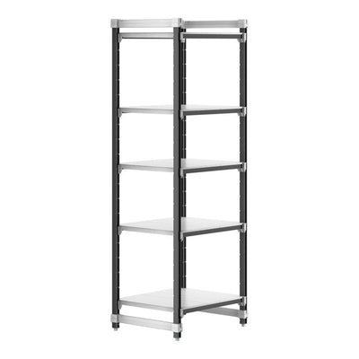 Cambro Camshelving Elements 5-Shelf Solid Starter Shelving Unit – Speckled Gray
