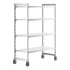 Cambro Camshelving Premium Heavy Duty 4-Shelf Solid Mobile Shelving Unit – Speckled Gray