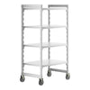 Cambro Camshelving Premium Heavy Duty 4-Shelf Solid Mobile Shelving Unit – Speckled Gray