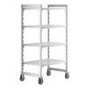 Cambro Camshelving Premium Heavy Duty 4-Shelf Vented Mobile Shelving Unit – Speckled Gray