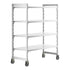 Cambro Camshelving Premium Heavy Duty 4-Shelf Solid Mobile Shelving Unit – Speckled Gray