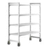 Cambro Camshelving Premium Heavy Duty 4-Shelf Vented Mobile Shelving Unit – Speckled Gray