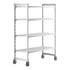Cambro Camshelving Premium Heavy Duty 4-Shelf Vented Mobile Shelving Unit – Speckled Gray