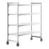 Cambro Camshelving Premium Heavy Duty 4-Shelf Solid Mobile Shelving Unit – Speckled Gray