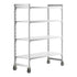 Cambro Camshelving Premium Heavy Duty 4-Shelf Solid Mobile Shelving Unit – Speckled Gray