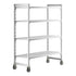 Cambro Camshelving Premium Heavy Duty 4-Shelf Vented Mobile Shelving Unit – Speckled Gray