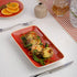 Ariane Twister Red Rectangular Coupe Porcelain Plate ( Case Of 6 )