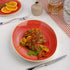 Ariane Twister Red 12 3/5" Oval Coupe Porcelain Plate ( Case Of 6 )