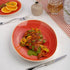 Ariane Twister Red 10 1/4" Red Oval Coupe Porcelain Plate ( Case Of 12 )