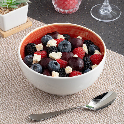 Ariane Twister Red 6" Two-Tone Round Porcelain Bowl ( Case Of 6 )