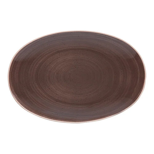 Ariane Twister Mokka Oval Coupe Porcelain Plate ( Case Of 6 )