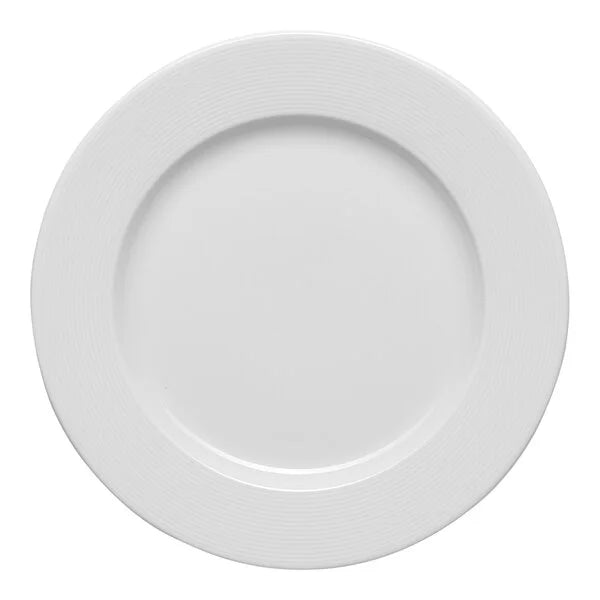 Ariane Orba Round Embossed Wide Rim Flat Porcelain Plate ( Case Of 12 )