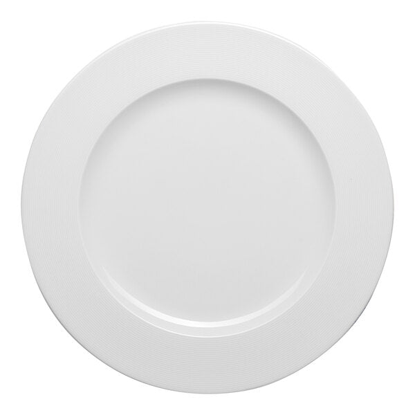 Ariane Orba Round Embossed Wide Rim Flat Porcelain Plate ( Case Of 6 )