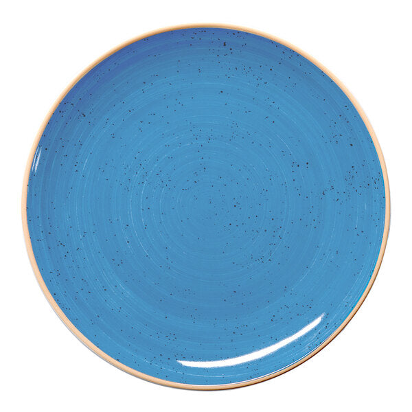 Ariane Twister Blue Round Rimless Coupe Porcelain Plate ( Case Of 6 )