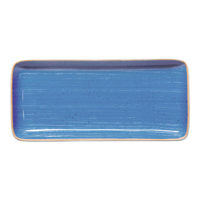 Ariane Twister Blue Rectangular Coupe Porcelain Plate ( Case Of 6 )