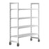 Cambro Camshelving Premium Heavy Duty 4-Shelf Vented Mobile Shelving Unit – Speckled Gray
