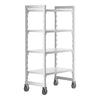 Cambro Camshelving Premium Heavy Duty 4-Shelf Solid Mobile Shelving Unit – Speckled Gray