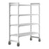 Cambro Camshelving Premium Heavy Duty 4-Shelf Vented Mobile Shelving Unit – Speckled Gray
