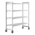Cambro Camshelving Premium Heavy Duty 4-Shelf Vented Mobile Shelving Unit – Speckled Gray