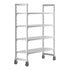 Cambro Camshelving Premium Heavy Duty 4-Shelf Vented Mobile Shelving Unit – Speckled Gray