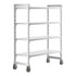 Cambro Camshelving Premium Heavy Duty 4-Shelf Solid Mobile Shelving Unit – Speckled Gray