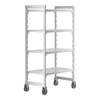 Cambro Camshelving Premium Heavy Duty 4-Shelf Vented Mobile Shelving Unit – Speckled Gray