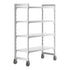 Cambro Camshelving Premium Heavy Duty 4-Shelf Solid Mobile Shelving Unit – Speckled Gray