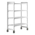 Cambro Camshelving Premium Heavy Duty 4-Shelf Vented Mobile Shelving Unit – Speckled Gray