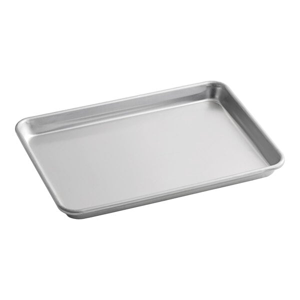 Choice Quarter Size 9 1/2" x 13" 19 Gauge Wire in Rim Aluminum Bun / Sheet Pan - 12/Case