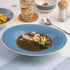 Ariane Twister Blue 11 3/7" Oval Wide Rim Porcelain Bowl ( Case Of 6 )