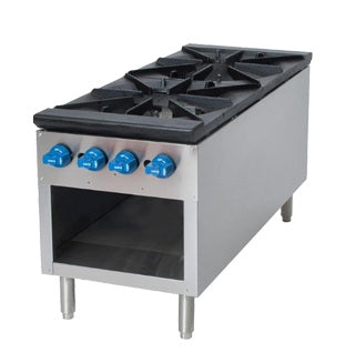 Comstock-Castle 2CSP18 18" Gas Stock Pot Range w/ (2) Three Ring Burners, Manual Control, 220.000 BTU