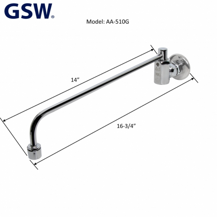 GSW Wok Range Auto Faucet 3/8" NPT