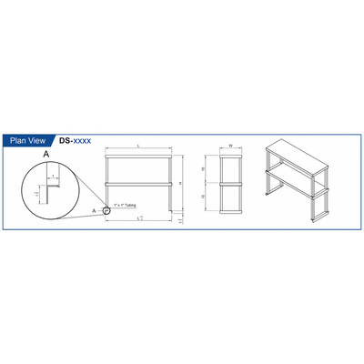 GSW Stainless Steel Heavy Duty Double Over Shelf