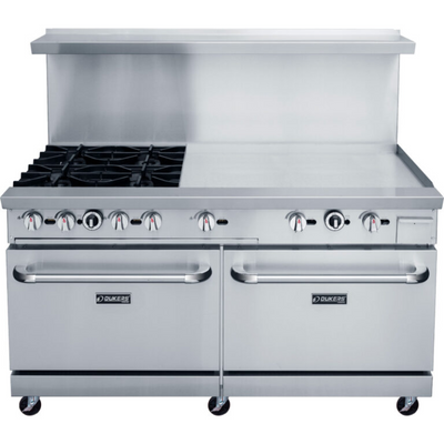 Dukers Range Ovens DCR60-4B36GM 60″ Gas Range with Four (4) Open Burners & 36″ Griddle