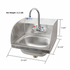 GSW HS-1615S-N Wall Mount Hand Sink with Protective Edge Welded Splash Guards