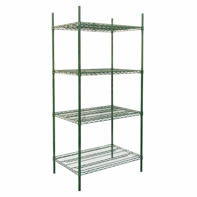 GSW 14"W Green Epoxy Coating Heavy Duty Commercial-Grade Wire Shelving