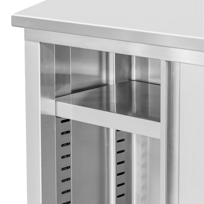 GSW Cabinets Stainless Steel Slope Top Wall Cabinets - Sliding Doors