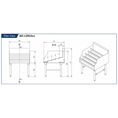 GSW Five-Tier Stainless Steel Liquor Display Rack