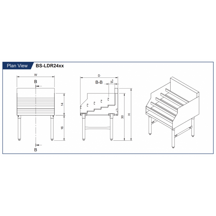 GSW Five-Tier Stainless Steel Liquor Display Rack