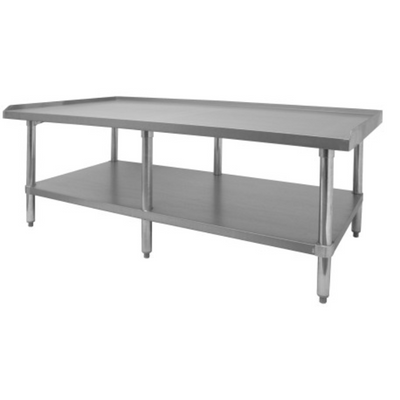 GSW Equipment Stand - Stainless Steel Top, Galvanized Undershelf & Legs w/ 1" Upturn on 3 Sides