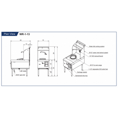 GSW Chinese Wok Ranges Single Chamber