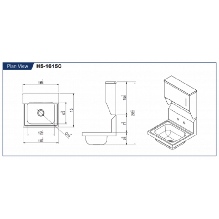 GSW Hand Sink w/ Towel Dispenser