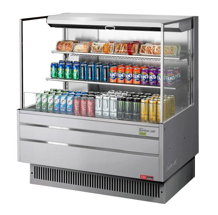 Turbo Air TOM-48L-UF-S-3S-N Horizontal Open Display Merchandiser, 15.2 cu. ft.