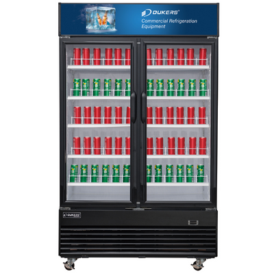 Dukers Glass Door Merchandiser Refrigerator DSM-41R Commercial Glass Swing 2-Door Merchandiser Refrigerator