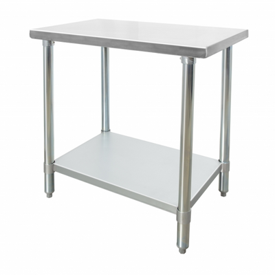 GSW Economy Work Table - Stainless Steel Top, Galvanized Undershelf