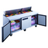 Dukers Food Prep Table Refrigerator DSP72-18-S3 3-Door Commercial Food Prep Table Refrigerator in Stainless Steel